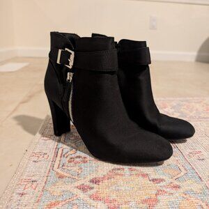 Unisa black ankle boot - moto-style bootie with silver hardware size 8.5